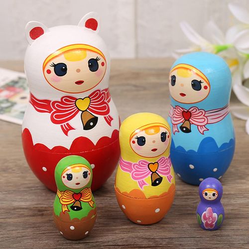 Figurines En Bois Avec N¿Ud Papillon Pour Fille, Jouet Pour Enfant, Idéal Comme Cadeau D'Anniversaire, De Noël Ou Du Nouvel An, 5 Pièces/Ensemble