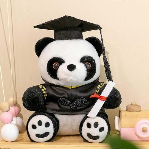 Jouets Pour Enfants Classe De 2023 Peluche De Graduation En Peluche - Animal-Panda En Casquette Noire, 10 Pouces Graduation Peluche Gradua