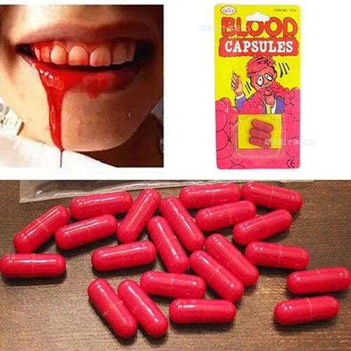 Fausses Pilules De Sang Pour Halloween, Accessoire De Maquillage, Pour Blague Et Blague, Pièces/Ensemble