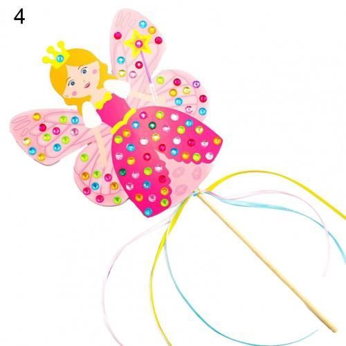 Bâton Magique De Princesse En Trois Dimensions, 1 Lot De Bâtons De Papier Éducatifs, Beaux Strass, Artisanat En Papier Pour L'Éducation