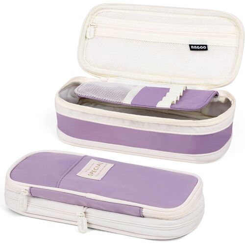 (Violet)Trousse Scolaire Crayons Grande Capacité Multifonction, Sac À Crayons École Papeterie Organisateur Pour Stylos Maquillage Collégiens Fille Garçon Adulte Ado