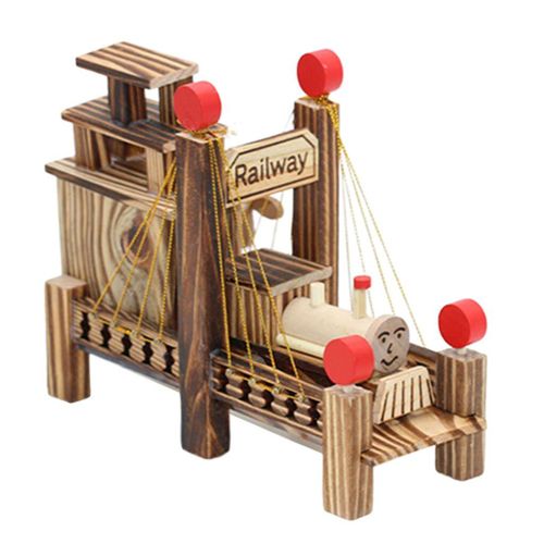 Boîte À Musique En Bois Avec Train Et Pont, Jouet Rétro Pour Enfants, Pour Salon, Décoration De La Maison