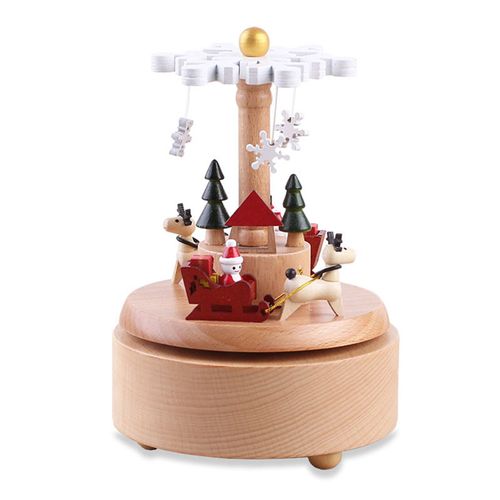 Boîte À Musique En Bois Montessori, Carrousel, Rotation 360 Degrés, Étui À Musique, Jouets Pour Enfants, Cadeaux D'Anniversaire, De Noël