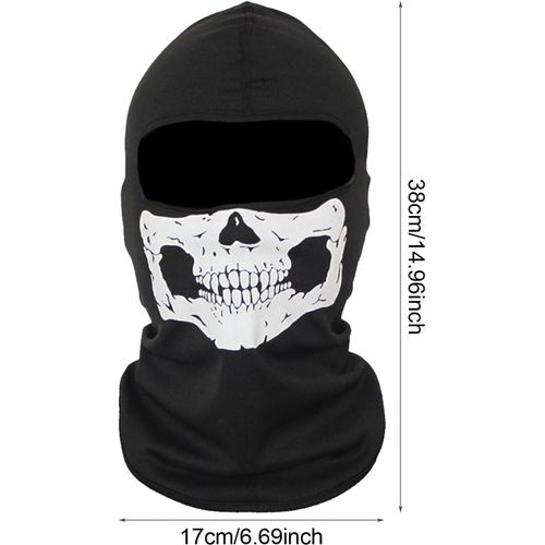 Asfasfq-3 Pièces Cagoule Ghost Cagoule Moto Cagoule Skull Cagoule Ghost Masque Ghost Imprimez Masque Balaclava Ghosts Skull Masque Full Face Masque Balaclava Call Of Duty Ghost, Taille Unique