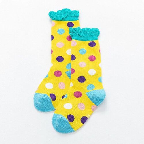 Chaussettes D'Été En Coton Pour Bébé, 1 Paire, Nouveau-Né, Couleur Unie, À Pois, Bas À La Mode, Bouche À Bulles, Pour Tout-Petits