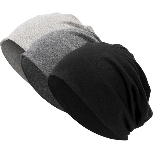 Jexnovashop-Bonnet De Nuit Homme Femme, 3 Pièces100% Coton Chapeaux D'hiver Chauds, Bonnet De Couchage Léger Pour Chimiothérapie Perte De Cheveux