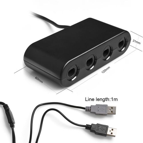 Kabalo Gamecube Gc / Wavebird À Wii U & Pc Câble Convertisseur De L'adaptateur De Manette, Le Noir