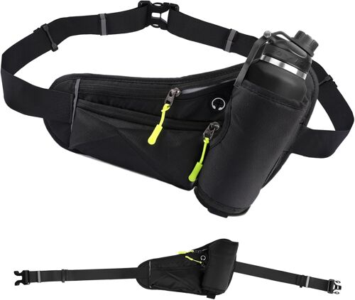 Jexnovashop-Ceinture Running Avec Porte-Bouteille, Ceinture De Course Réglable Pour Homme Et Femme, Sacs Banane Running, Grande Capacité, Réfléchissante, Ceintures Porte-Gourde Pour Courir, Vélo Et R