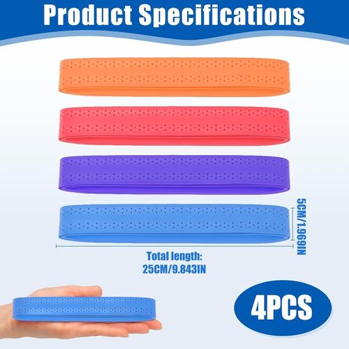 Asfasfq-Surgrip Grip De Raquette De Badminton Absorbant, Pu+Eva, 4 Couleurs (Orange, Rouge, Violet, Bleu), Antidérapant, Confort Et Protection Pour Sports De Raquette