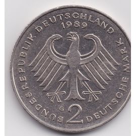 Pièce De 2 Deutsche Mark 1989 Bundesrepublik Deutschland, Variante G