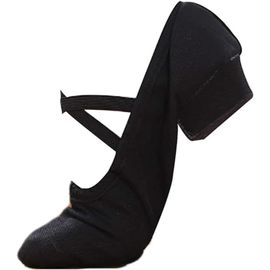 Asfasfq-Femmes Ballet En Toile Souple Danse Jazz Latine Pratique Chaussures À Talons Bas