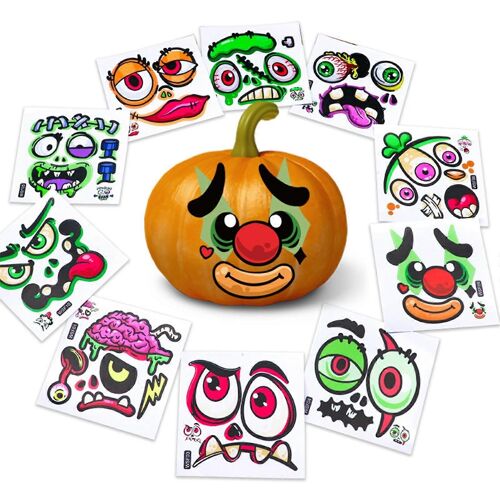 Autocollants décoratifs citrouille d'Halloween Cadeau Autocollants décoratifs Paquet de 10 autocollants GAO3597