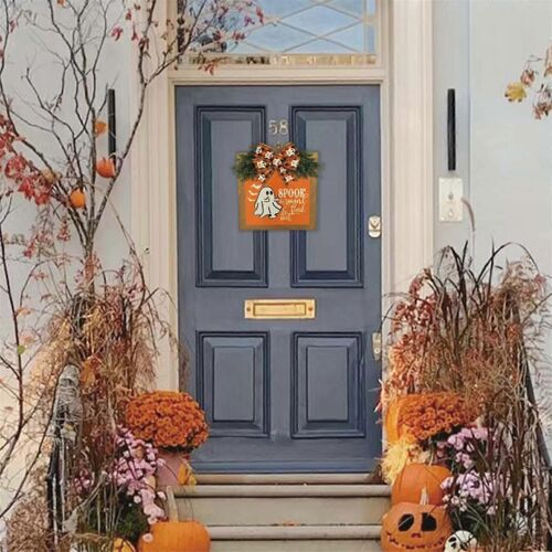 Décoration de porte d'Halloween Panneau de porte fantôme Décorations de Thanksgiving Panneaux de porte en bois fantôme GAO2928