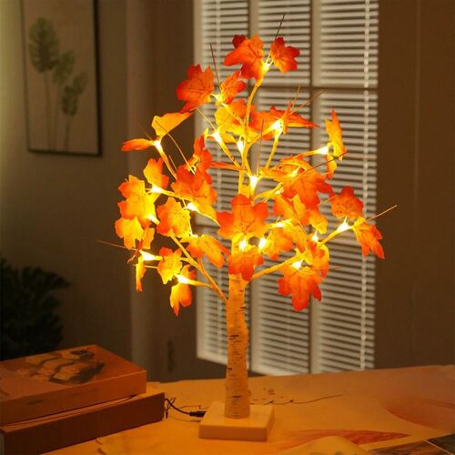 Petit arbre Lumières LED Décoration De Fête De Noël Lumières Bouleaux Décoration D'arbre Lumières Thanksgiving Pâques Intérieur Événement Paysages Lueur Arbre Érable Lea