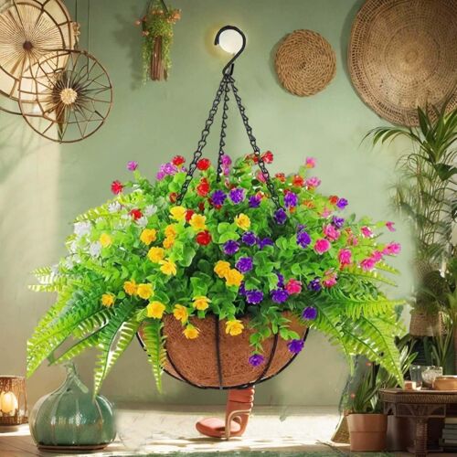 Fougère artificielle réaliste Fougères artificielles pour l'extérieur Fausses fougères Fausses fougères Plantes artificielles Fausse fougère pour porche fenêtre Home Decor GAO2259