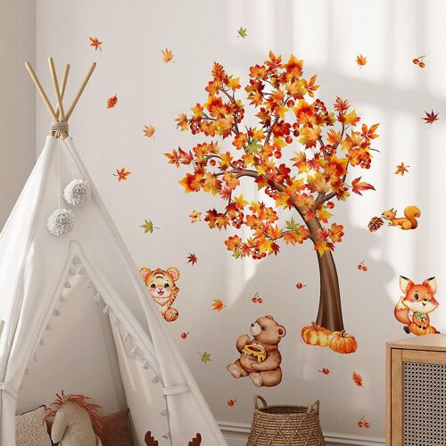 Nouveaux Autocollants Muraux De Décoration De Chambre D'Ours Stickers Muraux De Fond De Chambre D'Enfant Gao240814