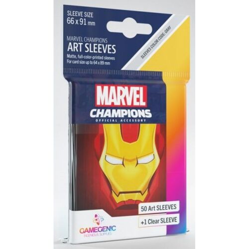 Gamegenic - Protèges Cartes Spéciaux - 50 Prime Sleeves - 66x91mm Standard Card Game - Marvel Iron Man