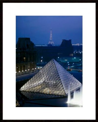 Tableau Photographique (Pyramide Du Louvre Vue Des Toits De Nuit)