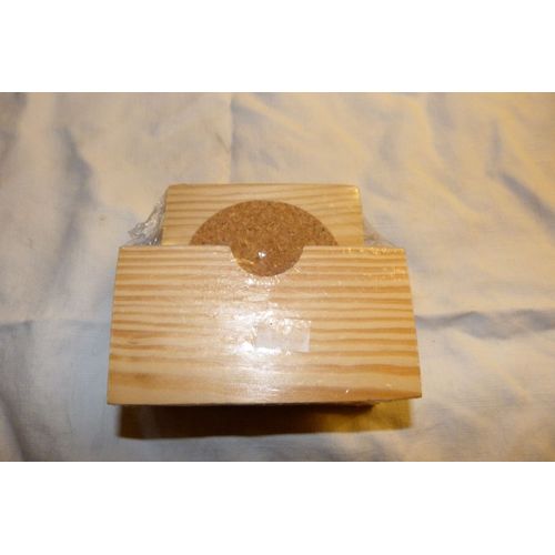 Lot De 4 Sous Verre Bois Et Liege, Sous Blister, Tout Neufs