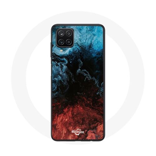 Coque Samsung Galaxy A12 Fond De Texture Abstraite Rouge Noir Bleu