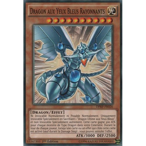 Carte Yu-Gi-Oh - Dragon Aux Yeux Bleus Rayonnants - Dprp-Fr026 Commune 1ère Edition