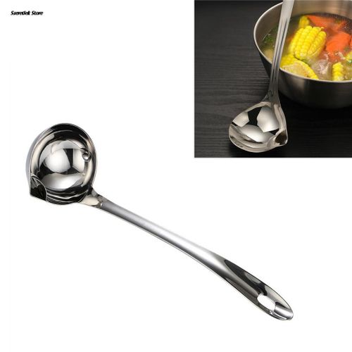 Cuillère Écumoire En Acier Inoxydable Avec Isolation Thermique, Louche Passoire Anti-Brûlure, Idéal Comme Séparateur D'huile Et Graisse Pour La Soupe Et La Cuisine