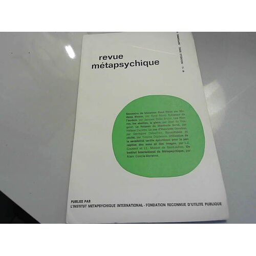 Revue Métapsychique N°11, Nouvelle Série Septembre 1968