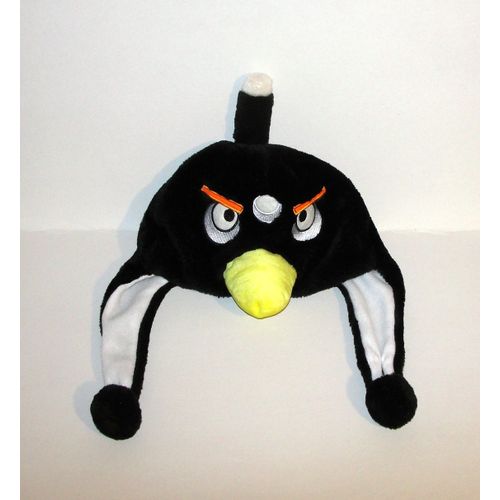 Bonnet Angry Birds Peluche Bonnet Noir Bec Jaune