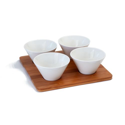 Set À Apéritif Porceleine + Bambou Jamais Utilisé Jd Diffusion