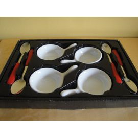 Lot De 4 Verrines En Porcelaine Blanche