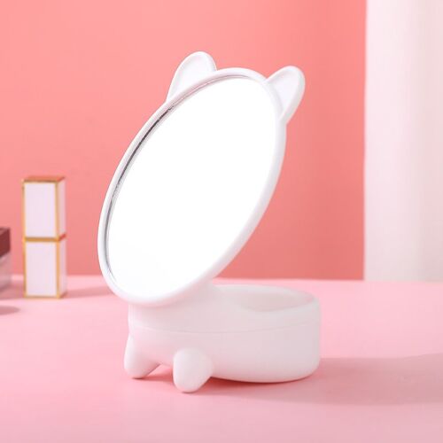 Mini miroir de bureau simple face, boîte de rangement cosmétique en forme de chat mignon, petit miroir, démontage de soeur, miroir en spanMirror compact, 2022