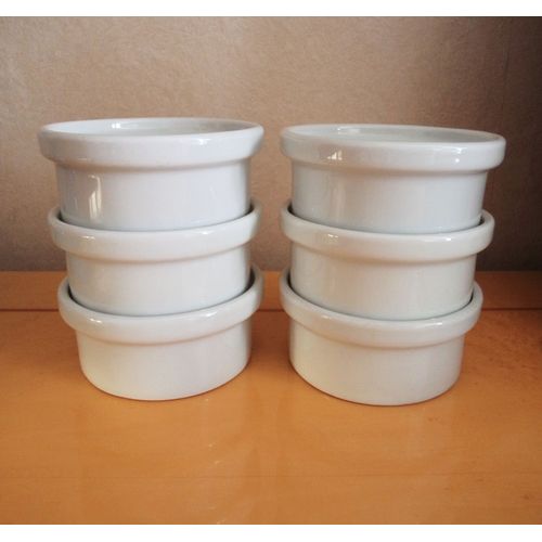 Lot De Ramequins Ronds En Porcelaine Blanche Pillivuyt