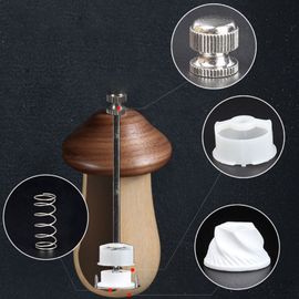 Pilon À Sel À Mortier Réglable, Bol Sur Pied En Forme De Champignon, Presse À Ail Durable, Outils De Broyeur À Épices Pour Herbes Et Poivre