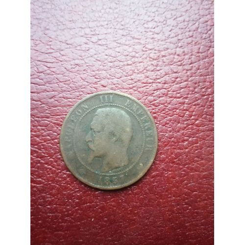 Rare 10 Centimes Napoléon 1857 W