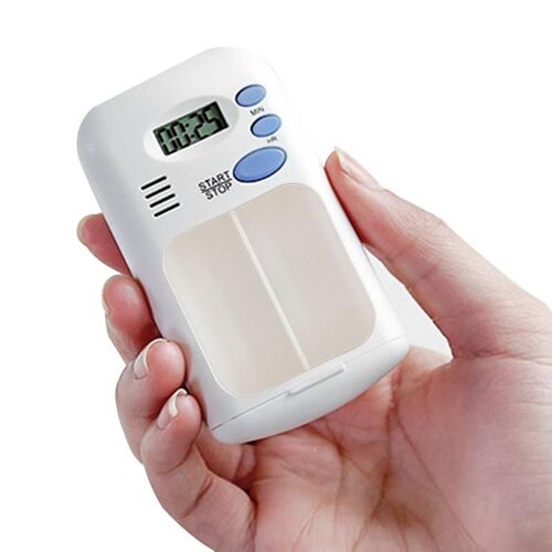 Boîte à pilules avec alarme, rappel de pilule, distributeur de médicaments, 2 emplacements, 0.7 amaran, LCD, structure de carte transparente