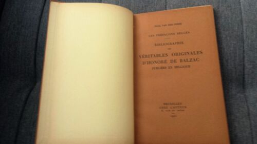 Bibliographie Des Véritables Originales D'honoré De Balzac