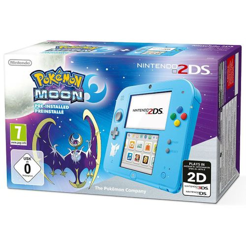 Console Nintendo 2ds : Bleu + Pokémon Lune Préinstallé