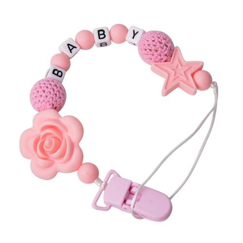 Chaîne De Sucette En Silicone Pour Bébé, Jouet, Clips De Sucette, Perles, Couronne, Fleurs, Cadeau