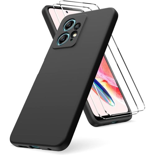 Coque Silicone Noir + 2 Vitres Protection Ecran Pour Xiaomi Redmi Note 12 4G Little Boutik®