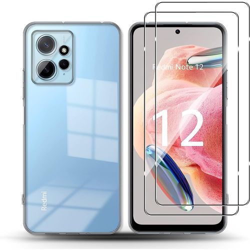Coque Silicone Transparente + 2 Vitres Protection Ecran Pour Xiaomi Redmi Note 12 4g Little Boutik®
