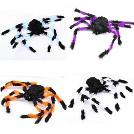 Accessoires D'Halloween, Araignée Noire En Peluche, Décoration De Bar Jouet