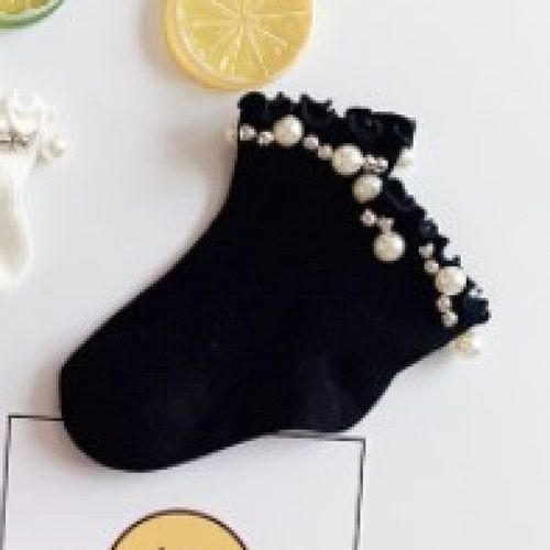 Chaussettes De Princesse À Volants Et Perles Pour Enfant En Bas Âge, Couleur Unie, Pour Fille De 0 À 12 Ans, Collection Printemps Et Été