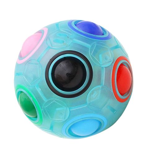 Cube Magique Créatif Anti-Stress Pour Enfants, Puzzle De Football Arc-En-Ciel, Jouets Éducatifs Montessori, Anti-Stress