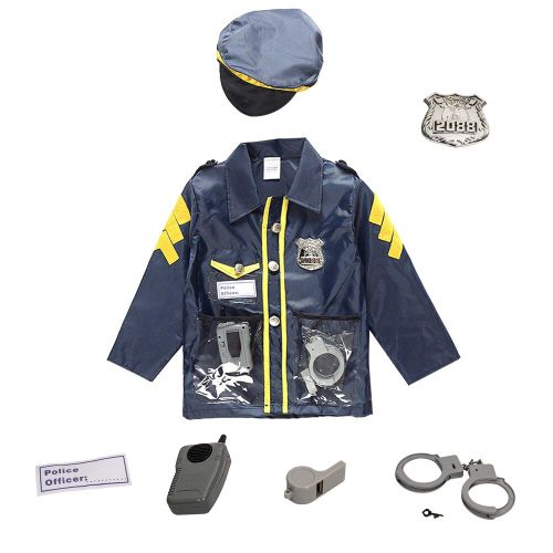 Costumes De Cosplay De Policier D'Halloween Pour Enfants, Ensemble Avec Menottes Et Walkie-Talkie, Uniformes De Carnaval Pour Enfants, Pour Garçons