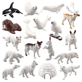 Ensemble De Figurines D'Animaux Arctique, Modèles D'Animaux De La Mer Polaire Réalistes, Renard Arctique, Ours Polaire, Loup, Lapin, Ensemble Cadeau Pour Enfants, Science Nature
