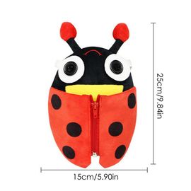Jouets Éducatifs Montessori Pour Enfants, Poupées Coccinelle En Peluche Pour Apprendre La Motricité Fine Et Enfiler Des Fils, Fermeture Éclair