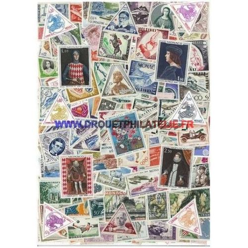 Monaco 100 Timbres Differents Obliteres 