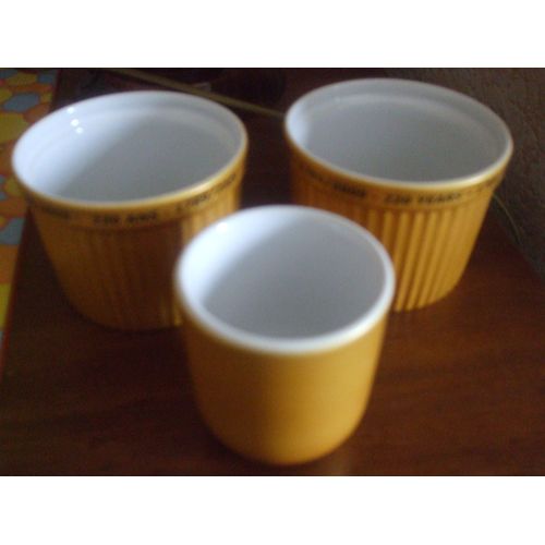 Lot De 2 Ramekins Et 1 Petit Bol Doré