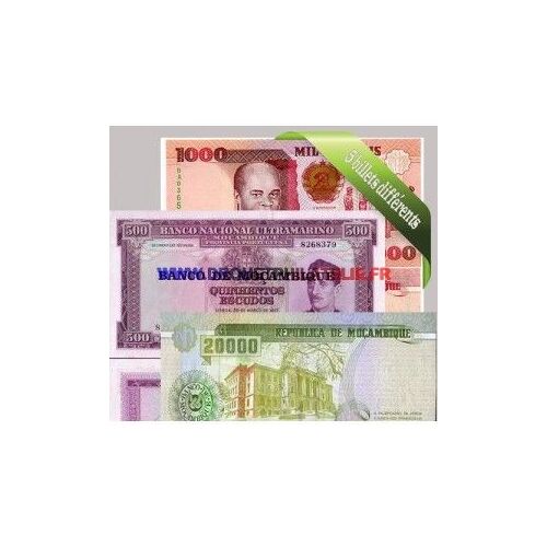 Mozambique 5 Billets De Banque Differents