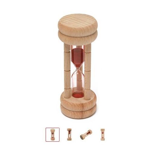Sablier Bois Sable Rouge 2 Minutes.